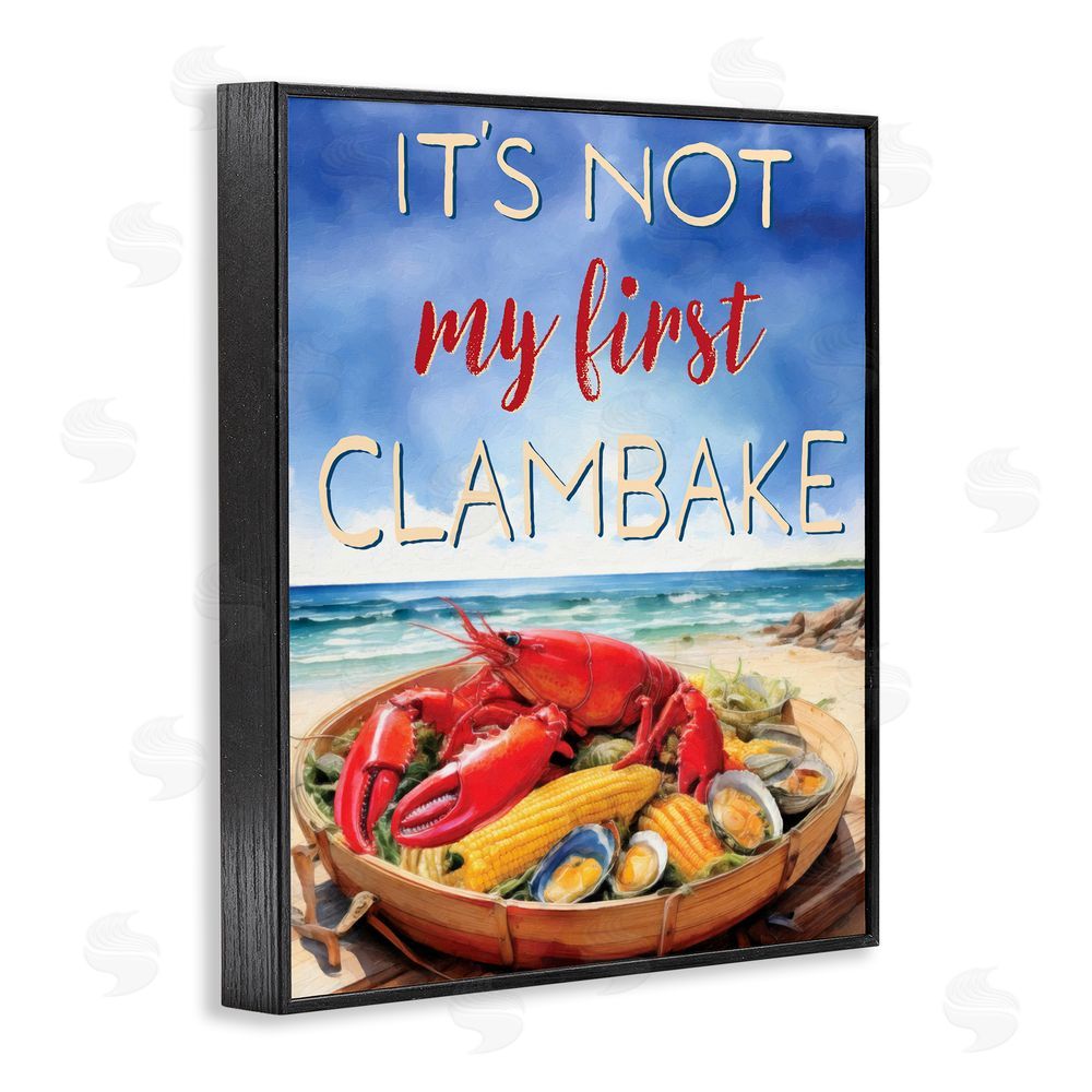 Grotto Studios Not My First Clambake Black Framed Giclee Wall Art Print