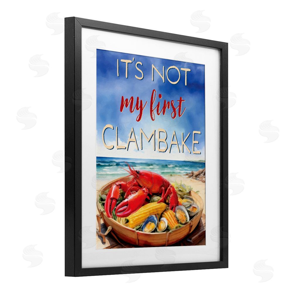 Grotto Studios Not My First Clambake Black Framed Print Under Glass Wall Art