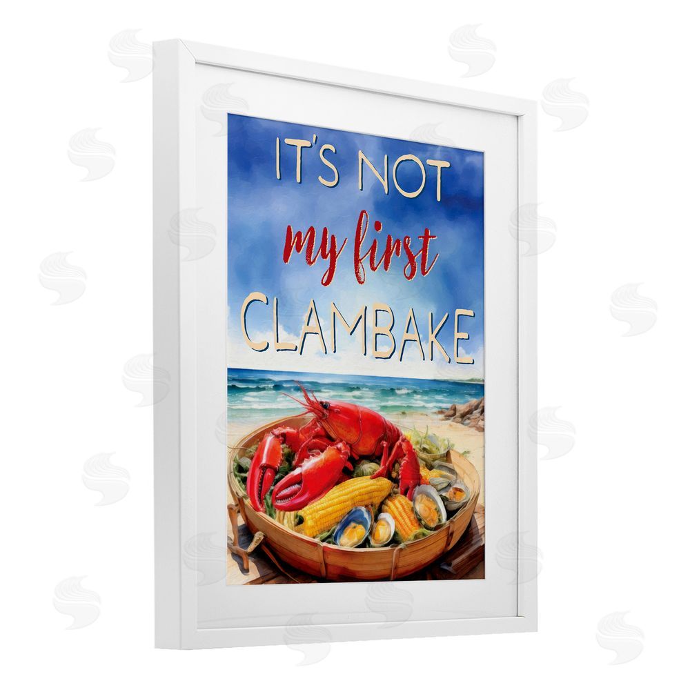 Grotto Studios Not My First Clambake White Framed Print Under Glass Wall Art
