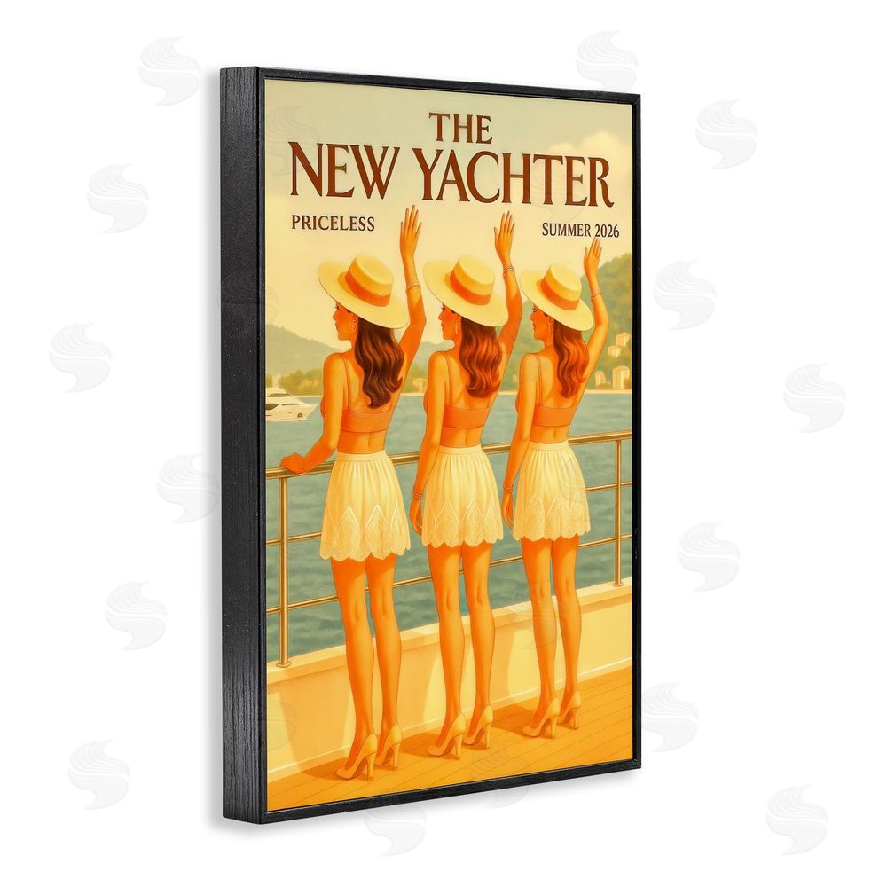 Grotto Studios Magazine Parody Fashion Trio Black Framed Giclee Wall Art Print