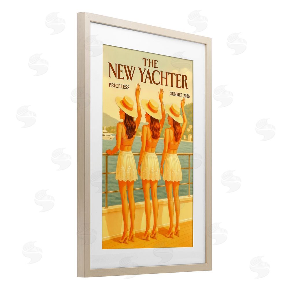 Grotto Studios Magazine Parody Fashion Trio Birch Framed Print Under Glass Wall Art