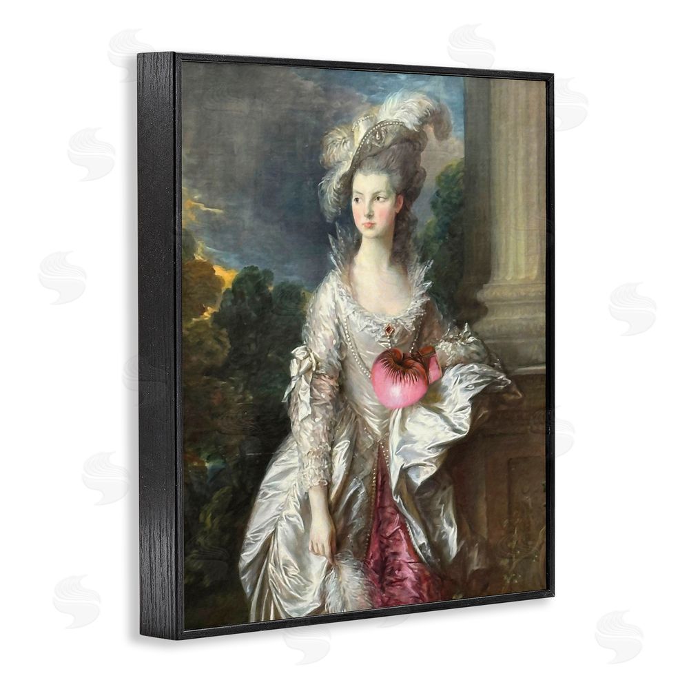 Grotto Studios Historical Lady with Boxing Glove Black Framed Giclee Wall Art Print