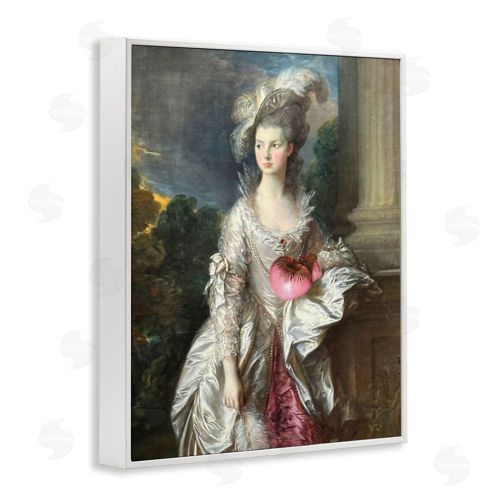 Grotto Studios Historical Lady with Boxing Glove White Framed Giclee Wall Art Print
