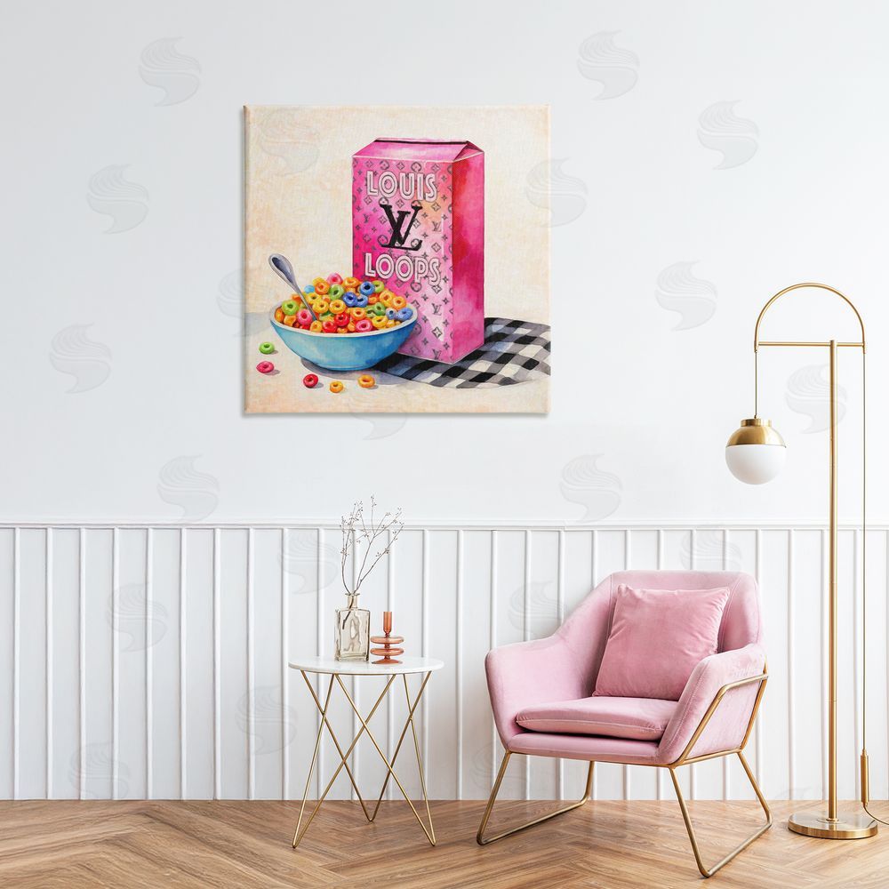 Grotto Studios Fashion Loops Cereal Stretched Canvas Wall Art in Room