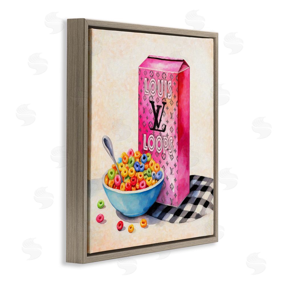 Grotto Studios Fashion Loops Cereal Brown Floating Frame Canvas Wall Art Print