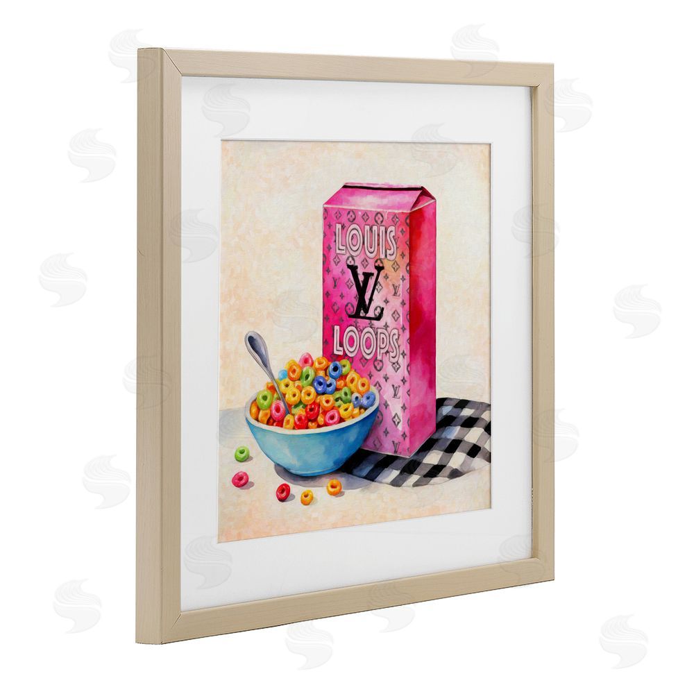 Grotto Studios Fashion Loops Cereal Birch Framed Print Under Glass Wall Art