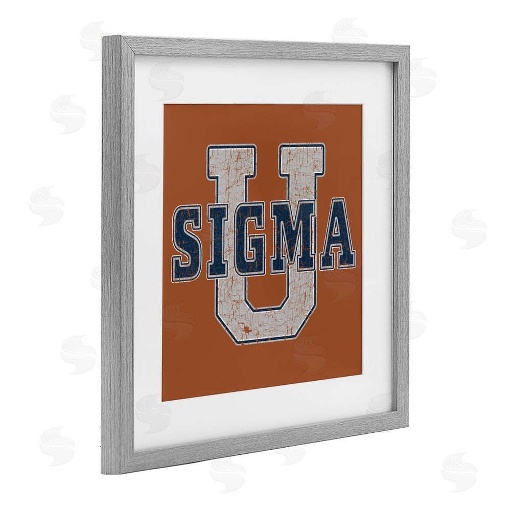 Grotto Studios Sigma University on Brown Gray Framed Print Under Glass Wall Art