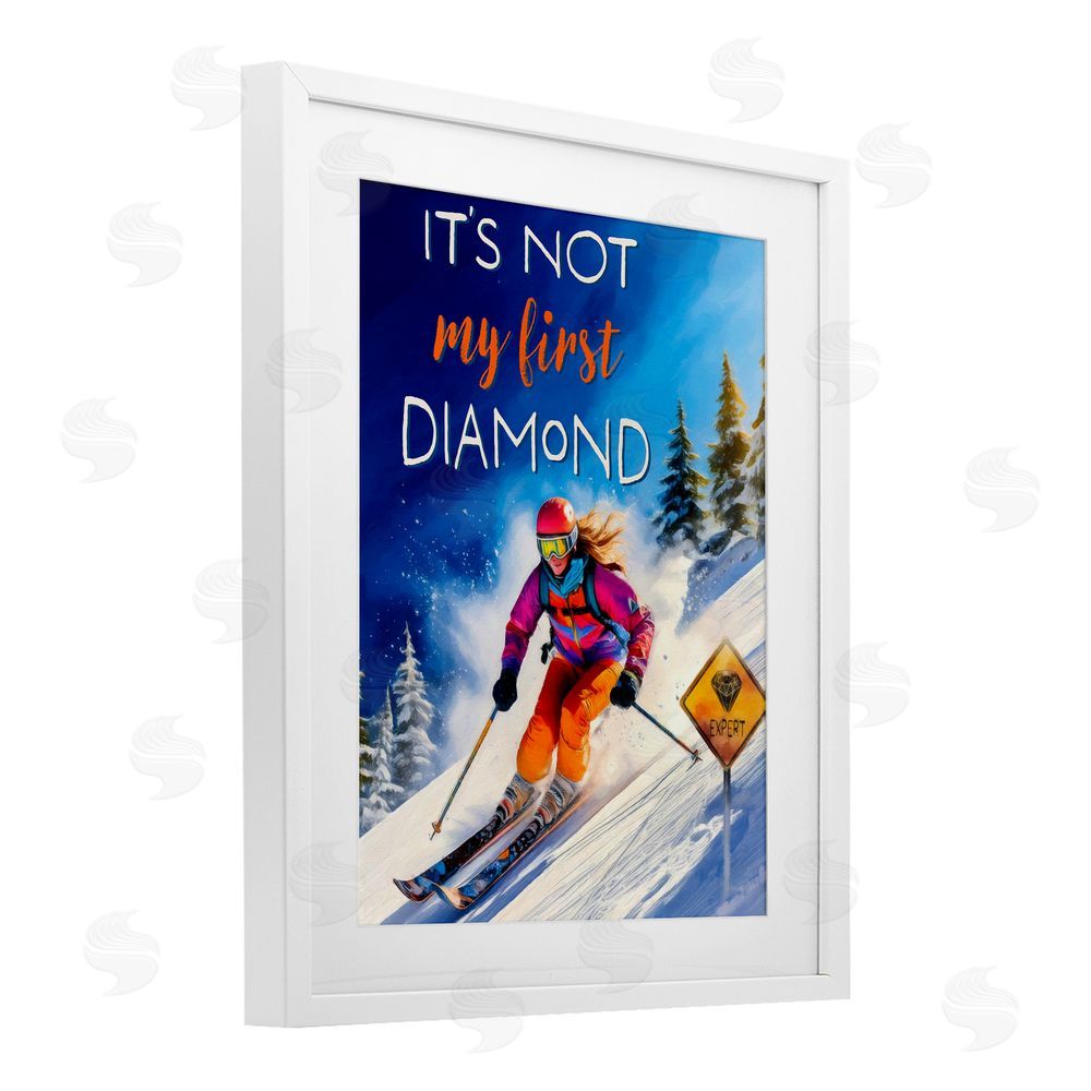 Grotto Studios Not My First Diamond White Framed Print Under Glass Wall Art