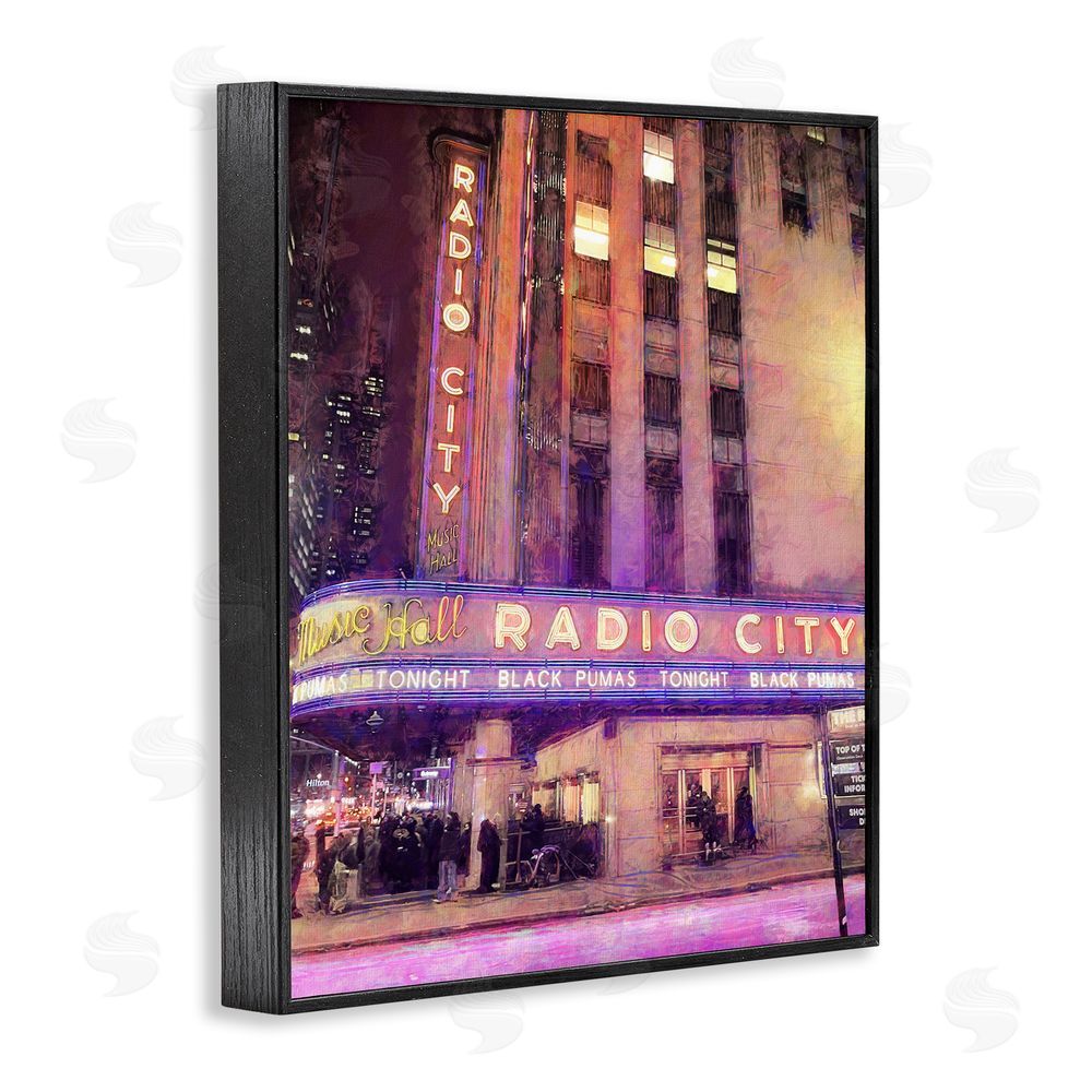 Grotto Studios Radio City Music Hall Black Framed Giclee Wall Art Print