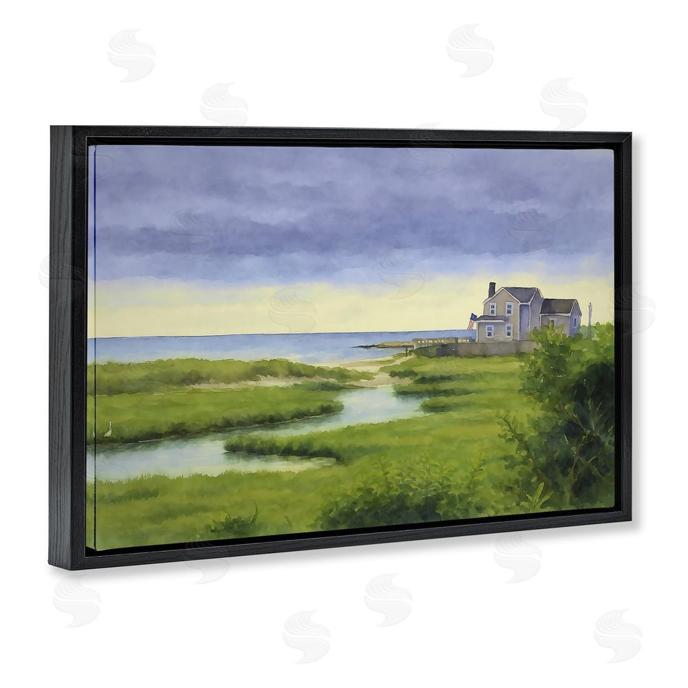 Grotto Studios Marshside Serenity on Cape Black Floating Frame Canvas Wall Art Print