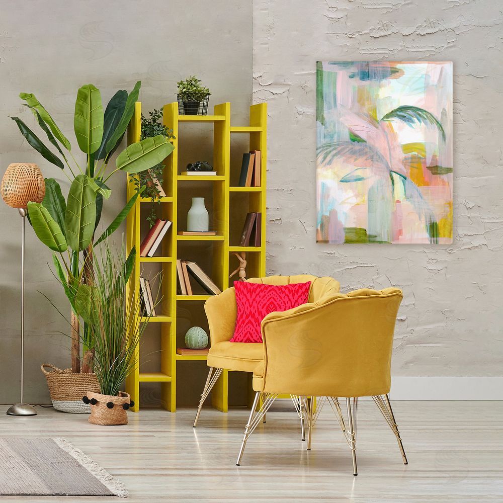 Gemma Bardot Palm City Expression Stretched Canvas Wall Art Print in Room