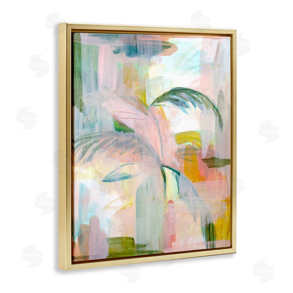 Gemma Bardot Palm City Expression Gold Floating Frame Canvas Wall Art Print