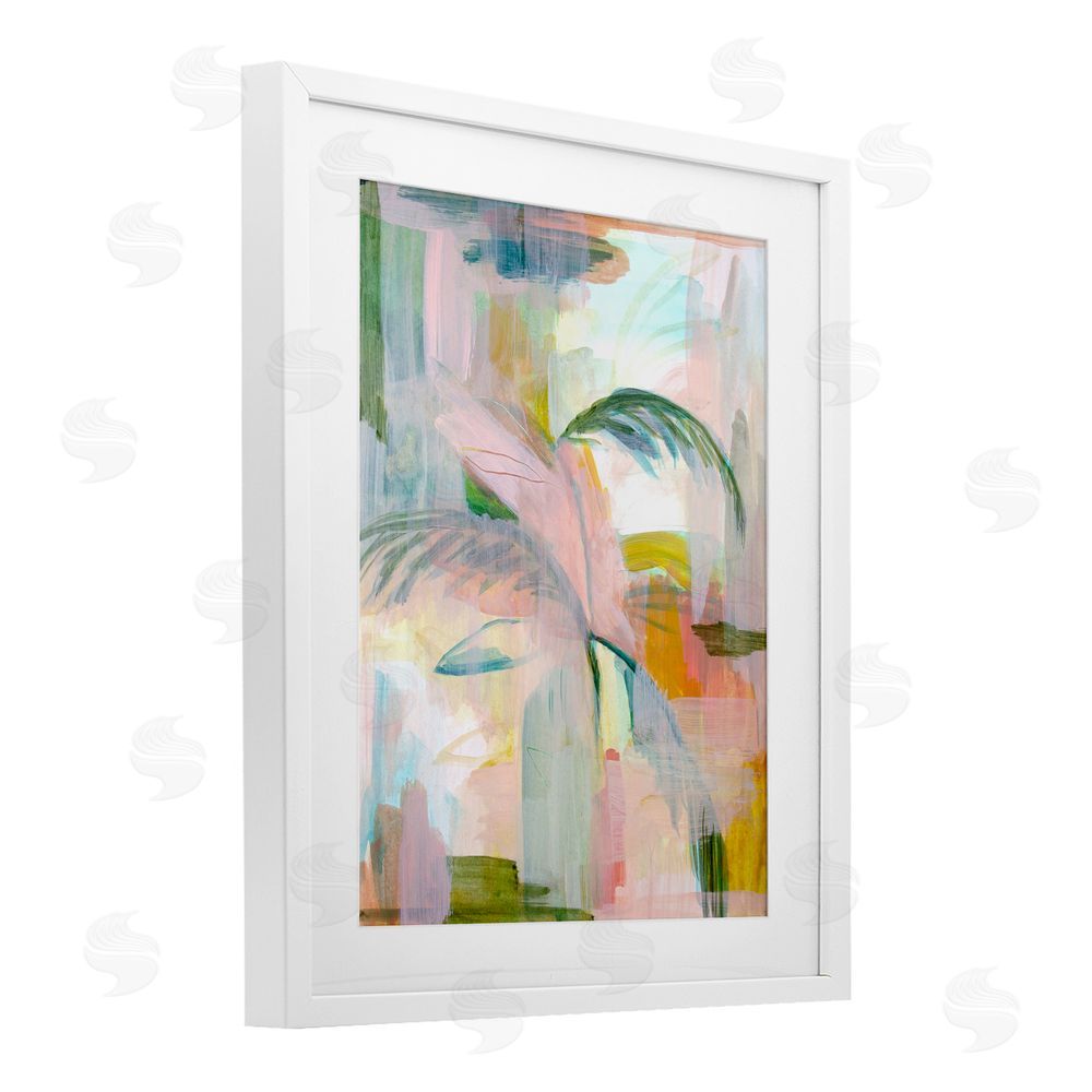 Gemma Bardot Palm City Expression White Framed Print Under Glass Wall Art