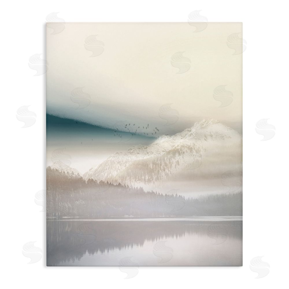 Gemma Bardot Mountainous Vanilla Landscape Stretched Canvas Wall Art Print