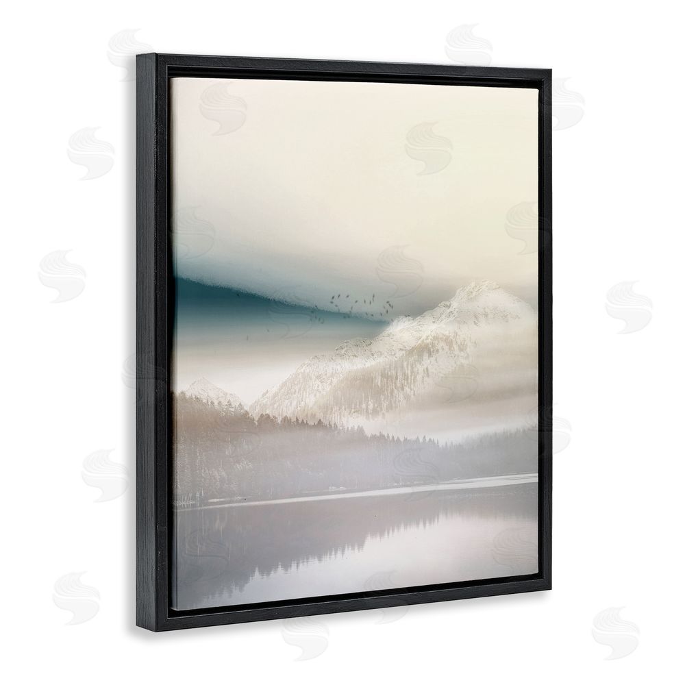 Gemma Bardot Mountainous Vanilla Landscape Black Floating Frame Canvas Wall Art Print