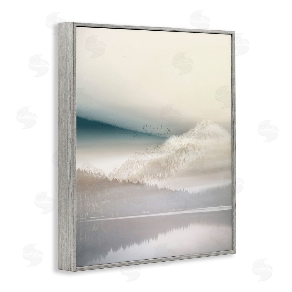 Gemma Bardot Mountainous Vanilla Landscape Gray Framed Giclee Wall Art Print