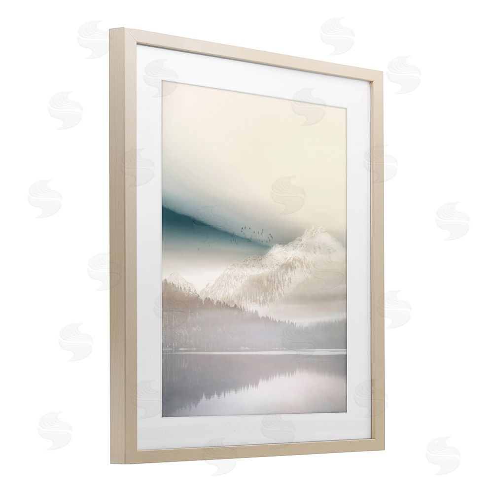 Gemma Bardot Mountainous Vanilla Landscape Brown Framed Print Under Glass Wall Art