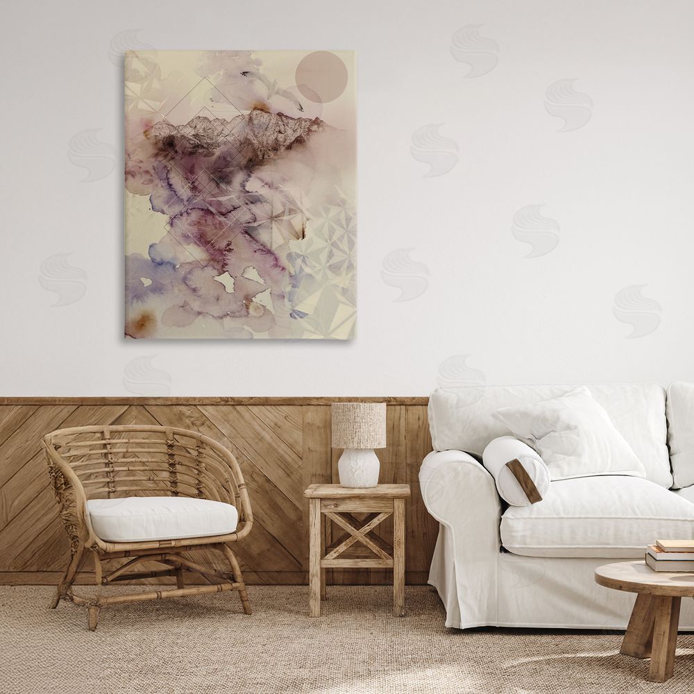 Gemma Bardot Dust Abstract with Geometrics Stretched Canvas Wall Art in Room