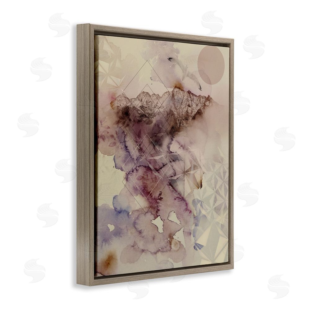 Gemma Bardot Dust Abstract with Geometrics Brown Floating Frame Canvas Wall Art