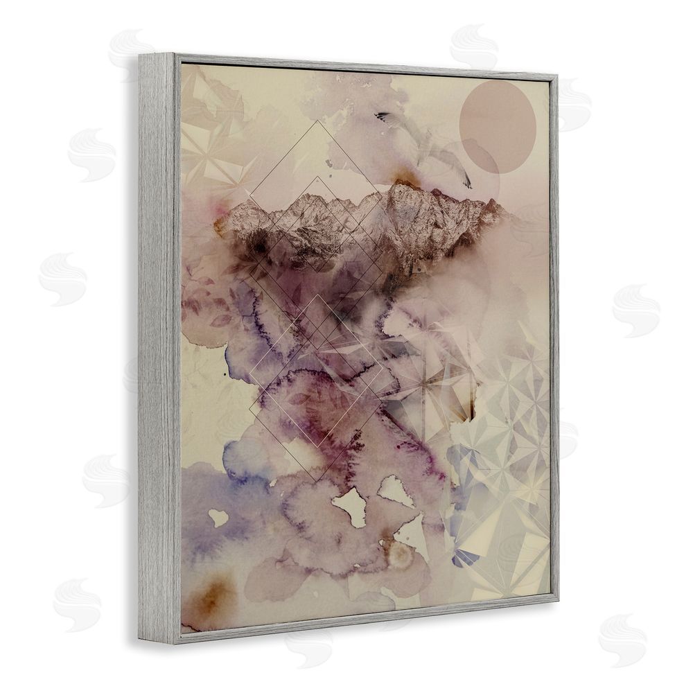 Gemma Bardot Dust Abstract with Geometrics Gray Framed Giclee Wall Art Print
