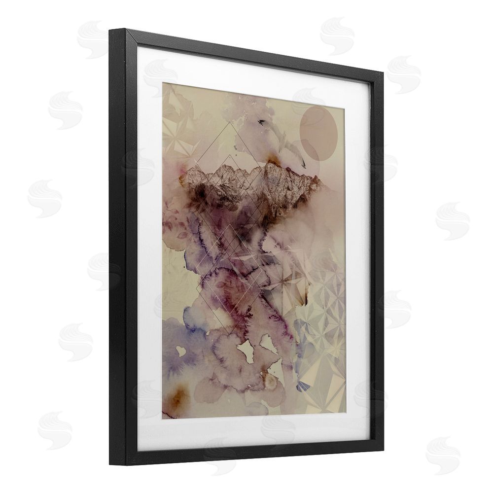 Gemma Bardot Dust Abstract with Geometrics Black Framed Print Under Glass with Mat Wall Art
