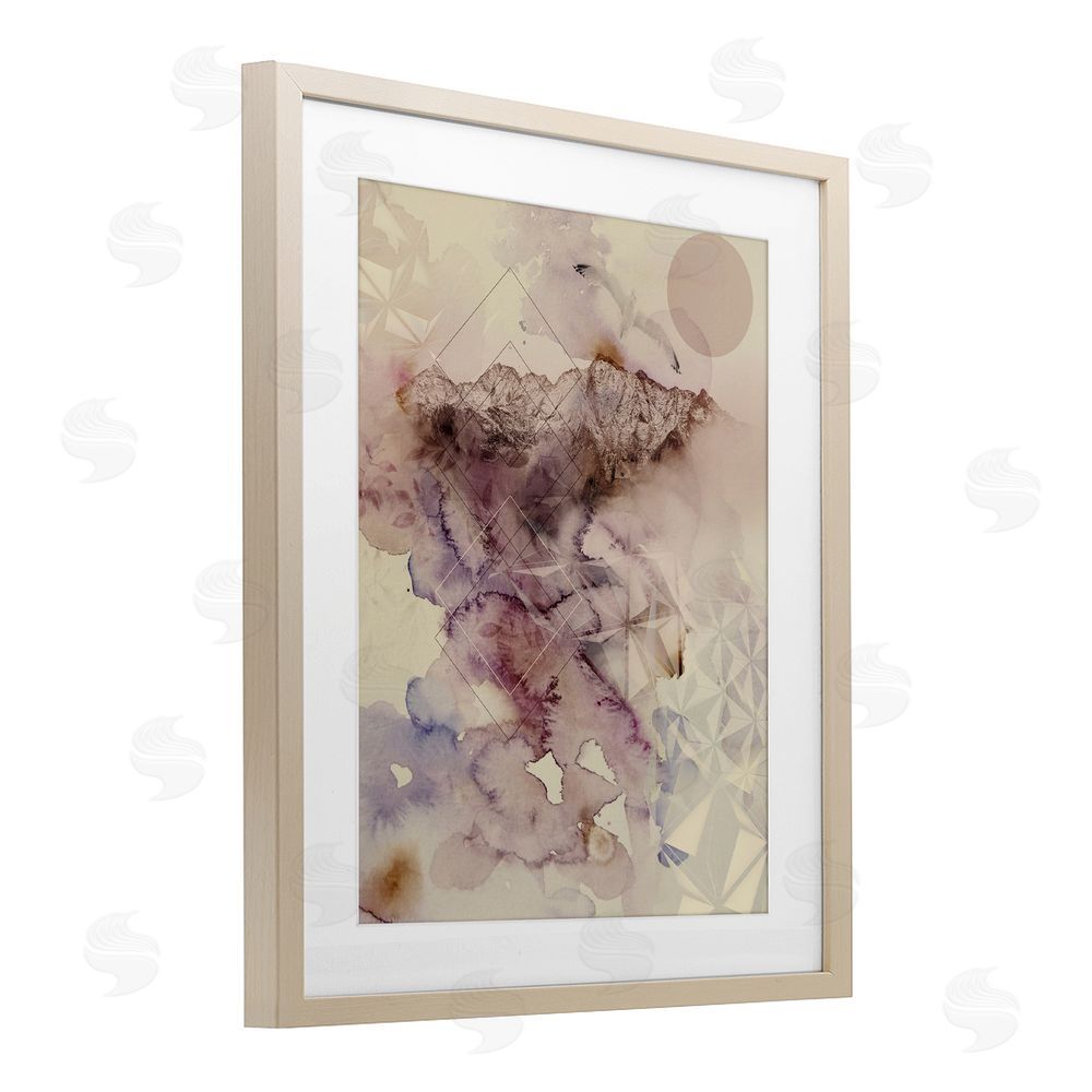 Gemma Bardot Dust Abstract with Geometrics Brown Framed Print Under Glass with Mat Wall Art