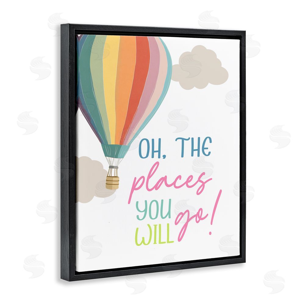 Christine Simpson Art The Places You Will Go Black Floating Frame Canvas Wall Art Print