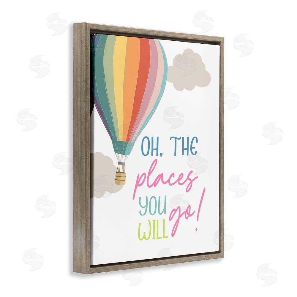 Christine Simpson Art The Places You Will Go Brown Floating Frame Canvas Wall Art Print