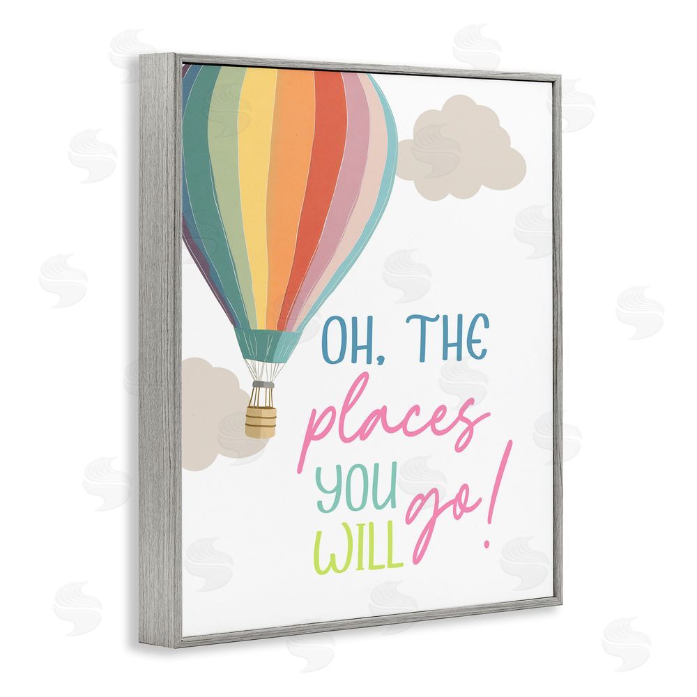 Christine Simpson Art The Places You Will Go Gray Framed Giclee Wall Art Print