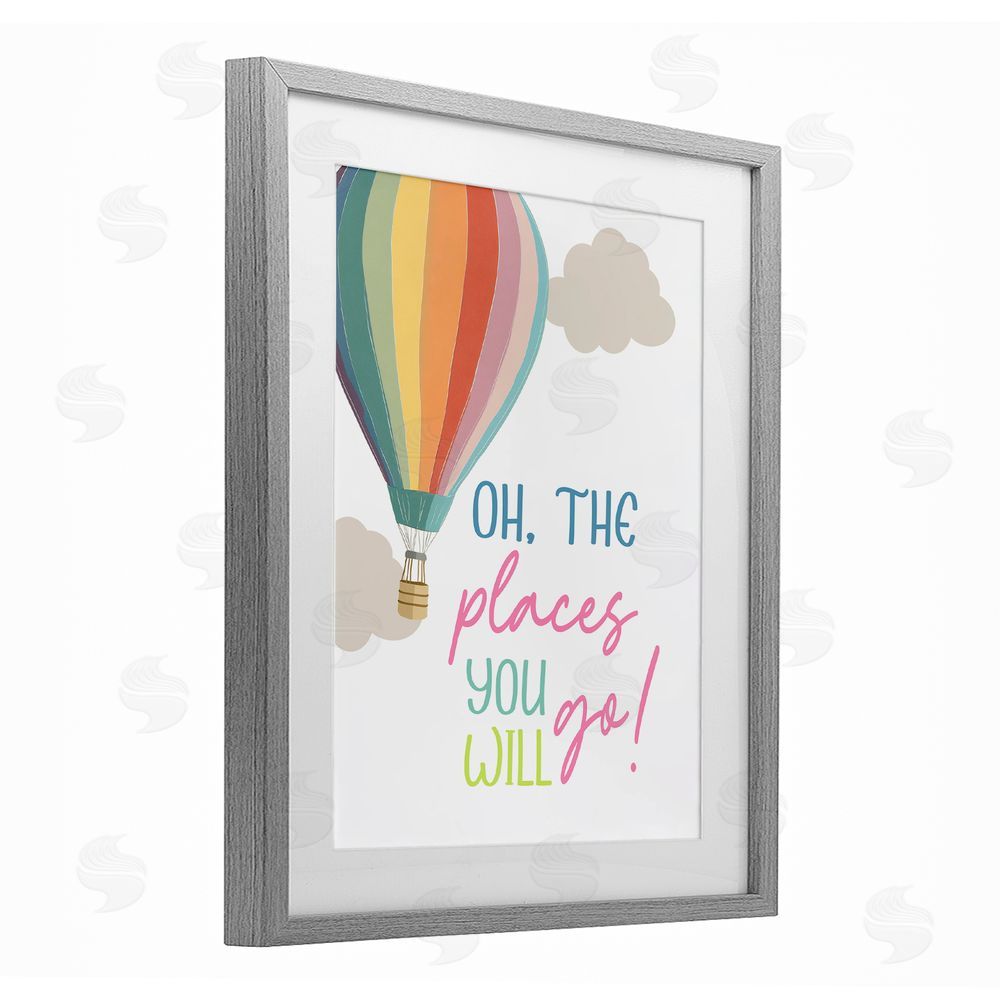 Christine Simpson Art The Places You Will Go Gray Framed Print Under Glass Wall Art