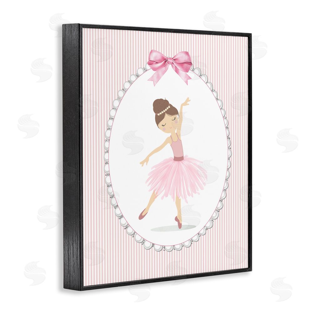 Christine Simpson Art Delicate Dance on Stripes Black Framed Giclee Wall Art Print