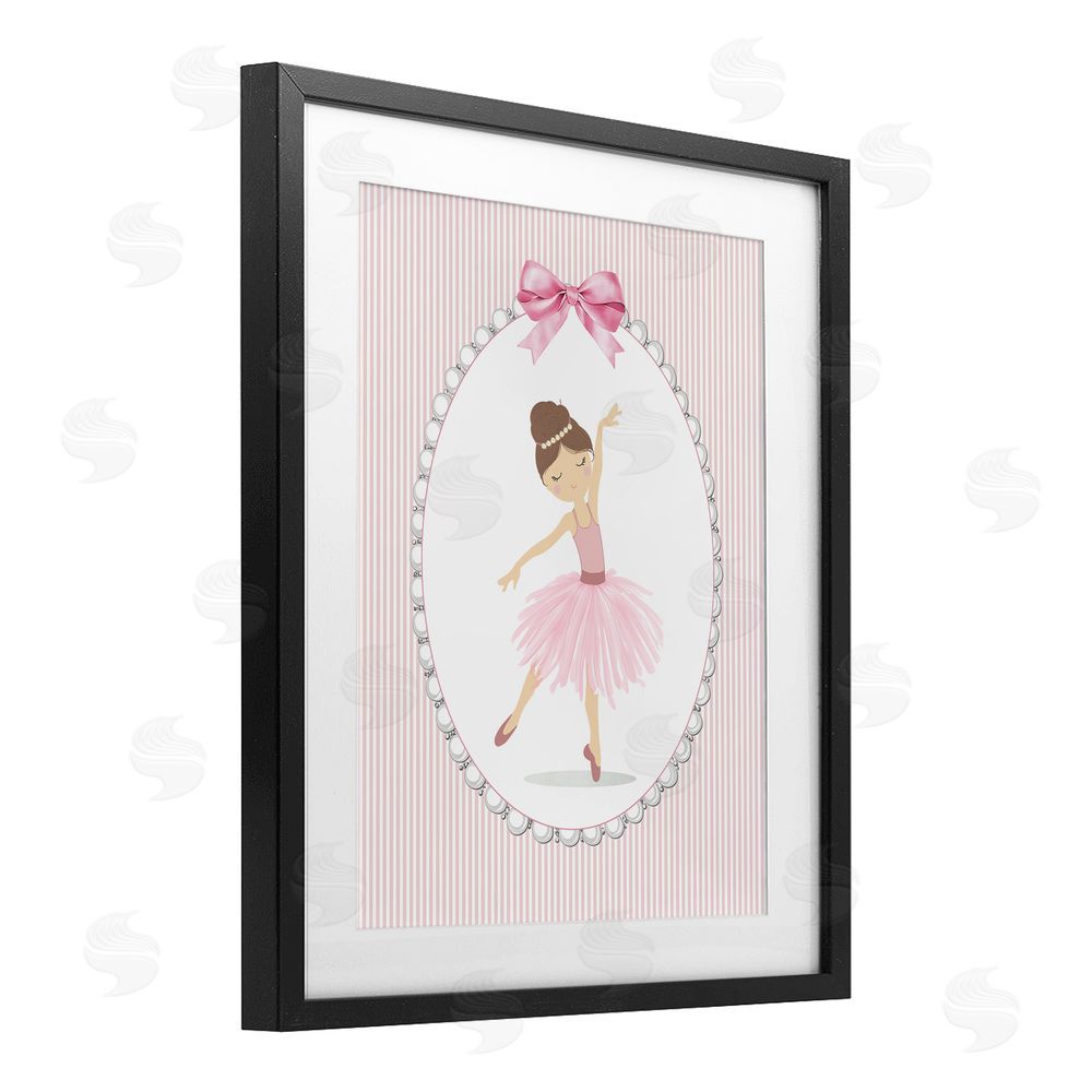 Christine Simpson Art Delicate Dance on Stripes Black Framed Print Under Glass Wall Art