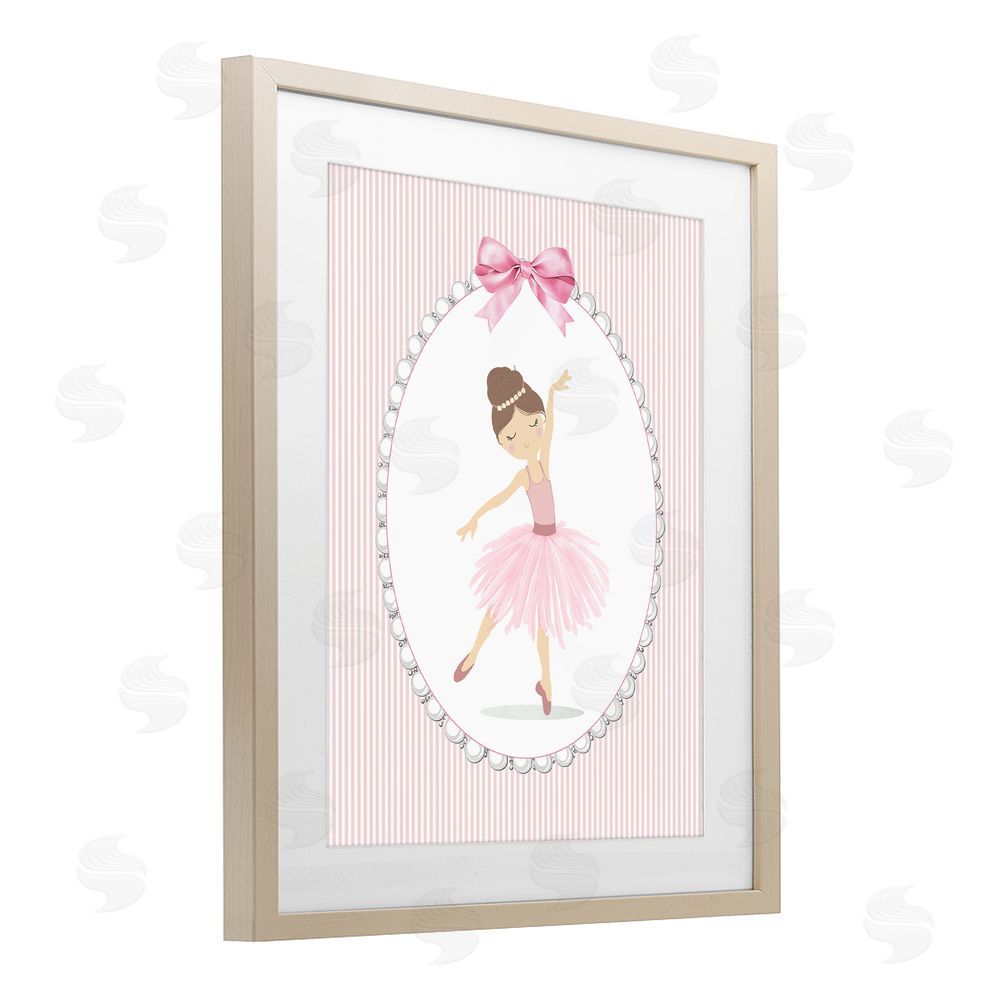Christine Simpson Art Delicate Dance on Stripes Brown Framed Print Under Glass Wall Art