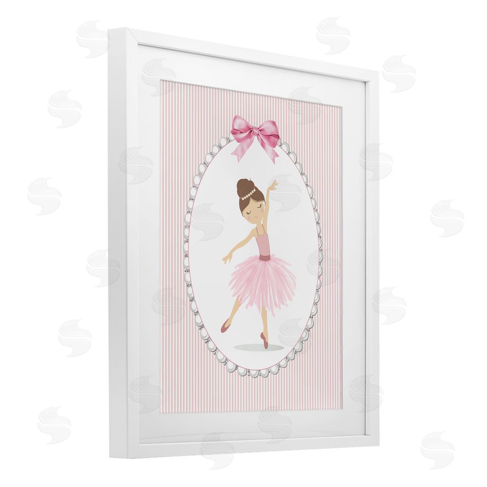 Christine Simpson Art Delicate Dance on Stripes White Framed Print Under Glass Wall Art