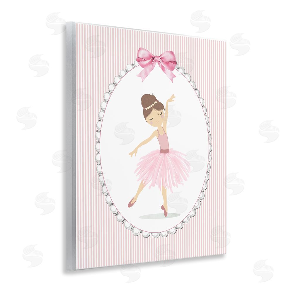 Christine Simpson Art Delicate Dance on Stripes Wooden Wall Plaque Art Print