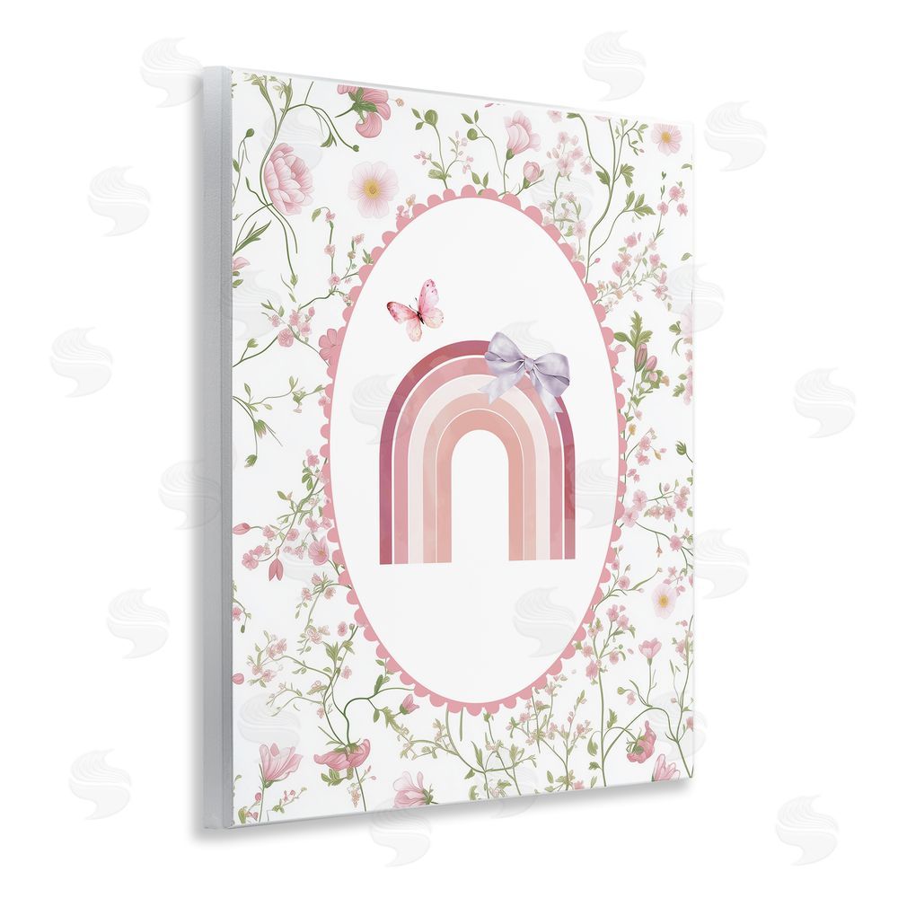 Christine Simpson Art Floral & Ribbon Rainbow Wooden Wall Plaque Art Print