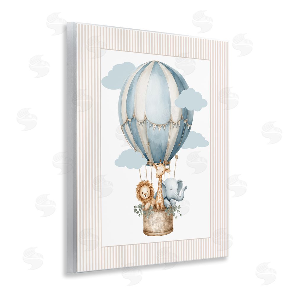 Christine Simpson Art Hot Air Balloon Animals Wooden Wall Plaque Art Print