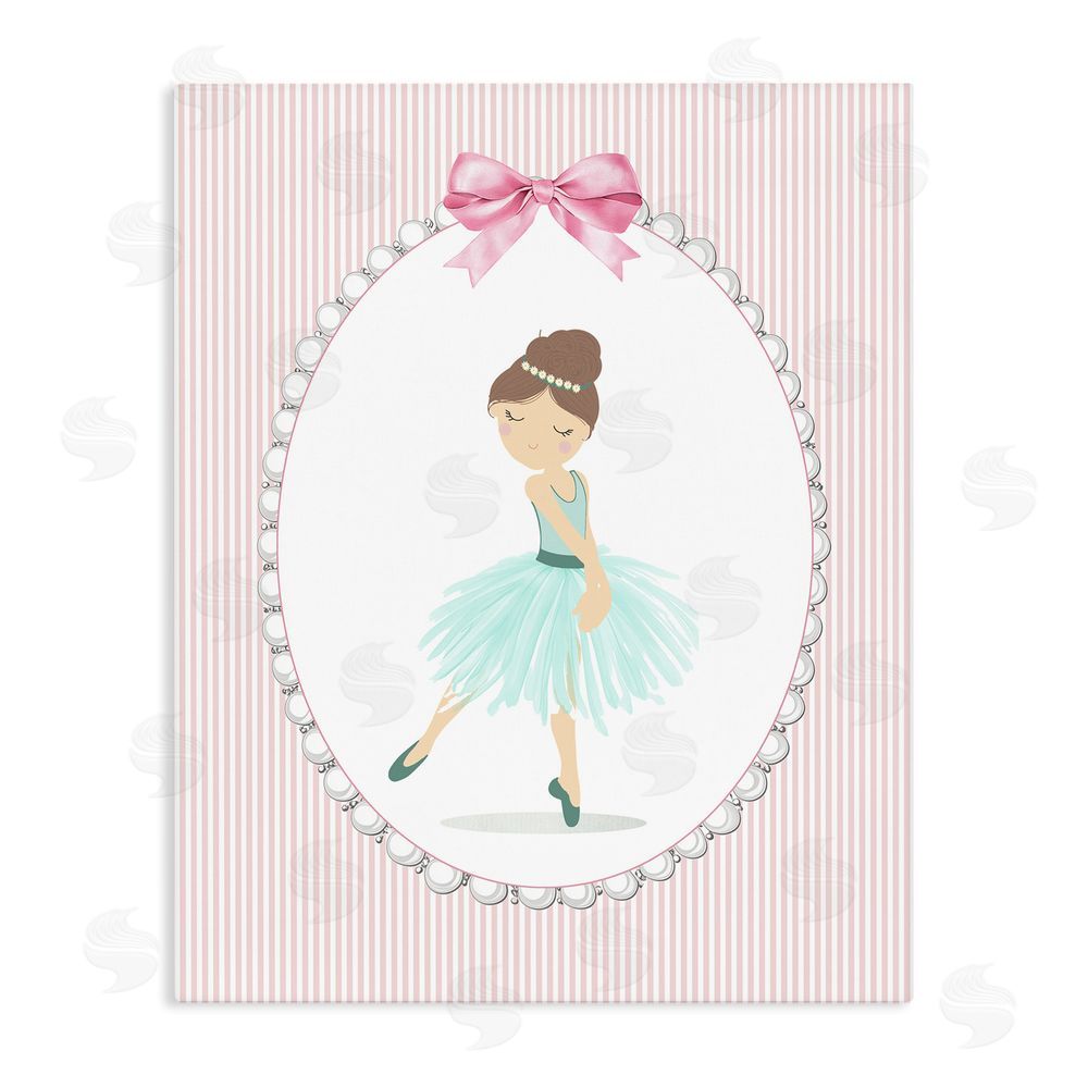 Christine Simpson Art Elegant Dance on Stripes Stretched Canvas Wall Art Print