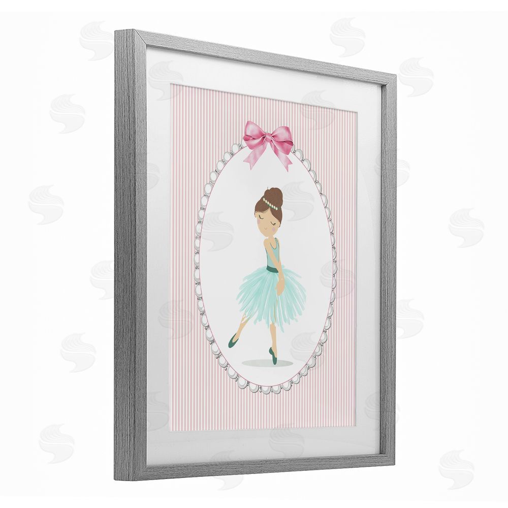 Christine Simpson Art Elegant Dance on Stripes Gray Framed Print Under Glass Wall Art
