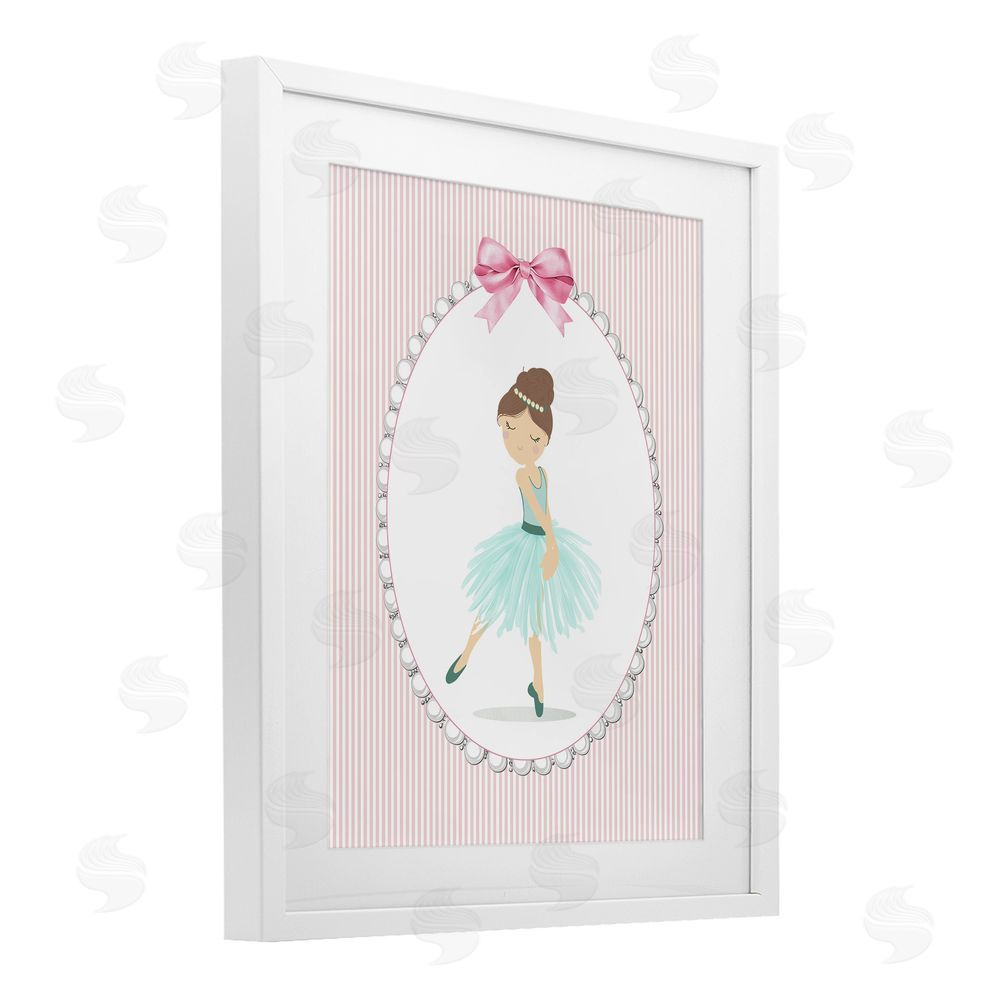 Christine Simpson Art Elegant Dance on Stripes White Framed Print Under Glass Wall Art