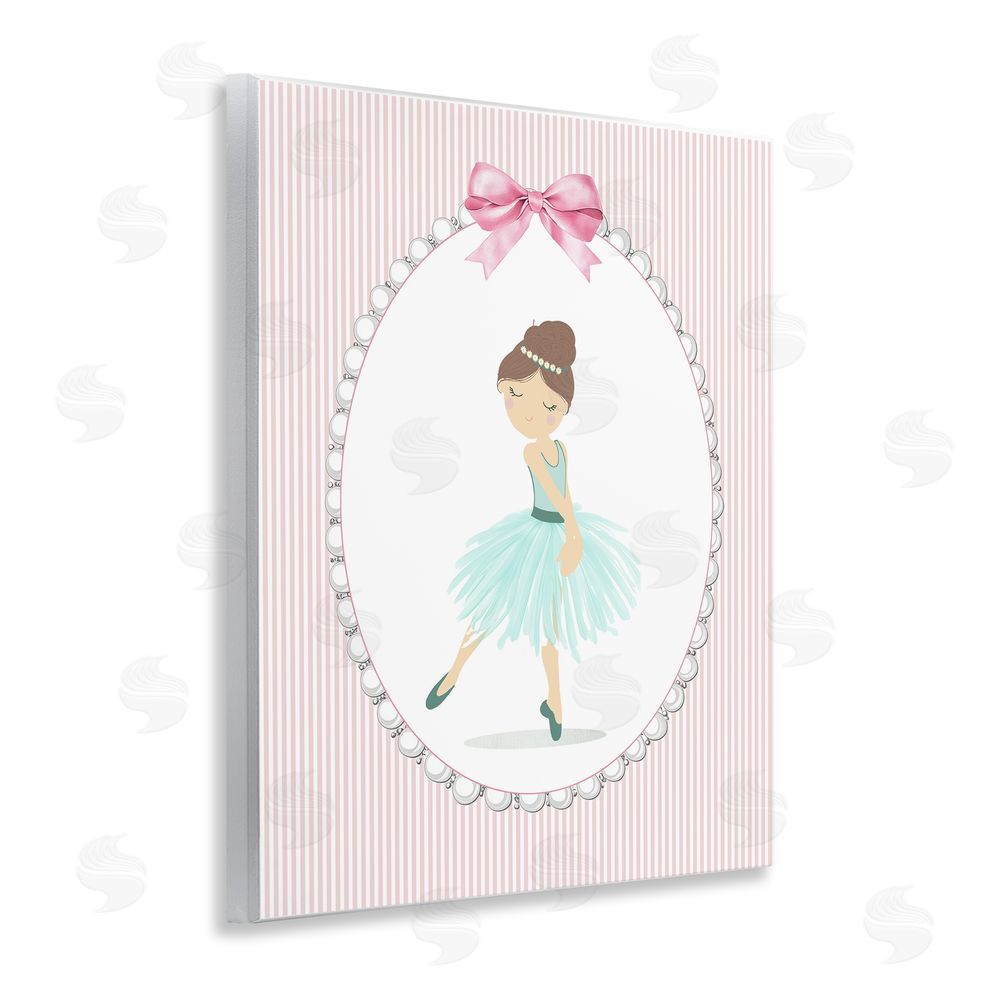 Christine Simpson Art Elegant Dance on Stripes Wooden Wall Plaque Art Print