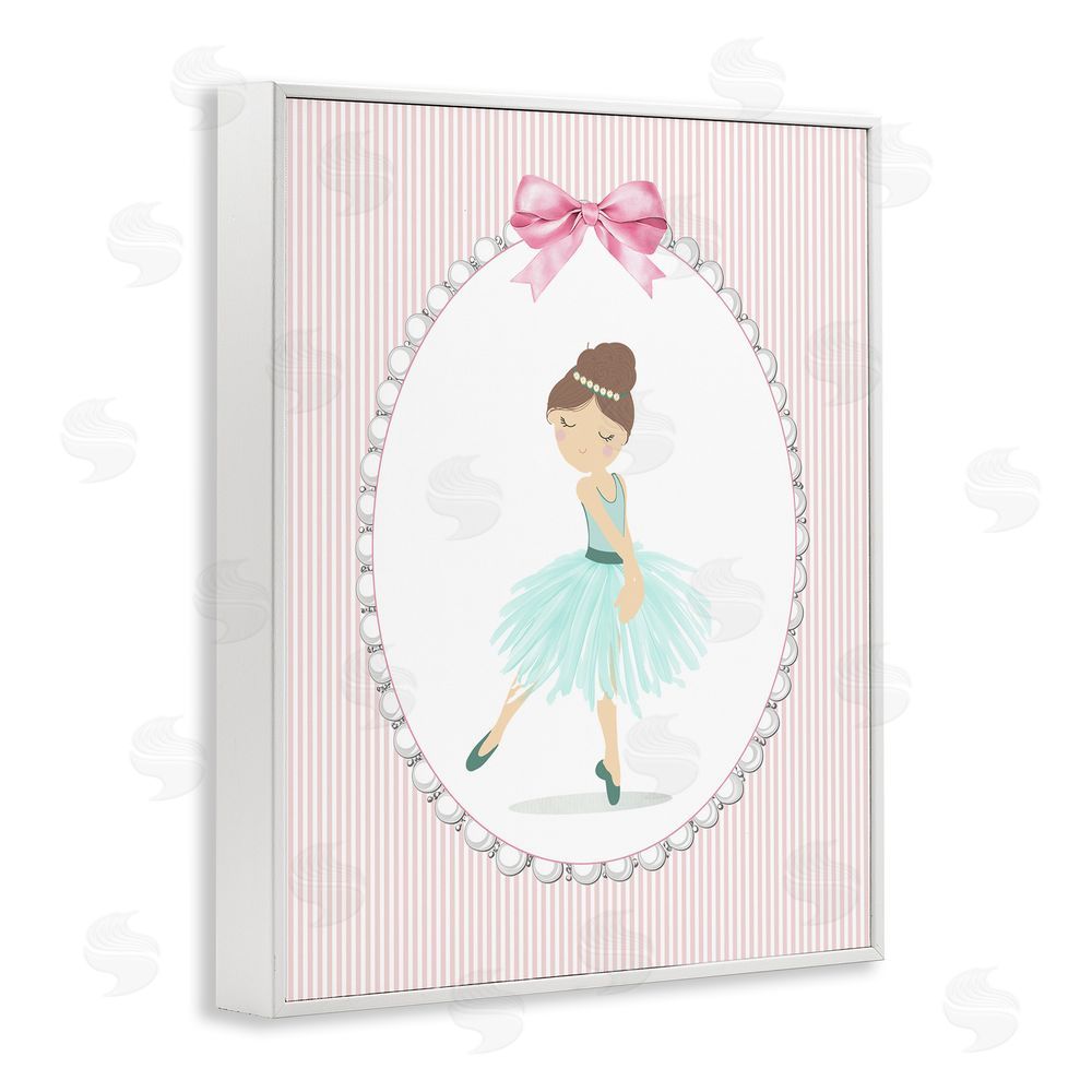 Christine Simpson Art Elegant Dance on Stripes White Framed Giclee Wall Art Print