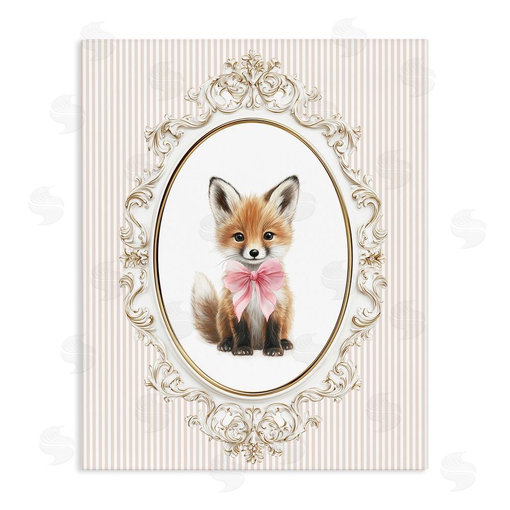 Christine Simpson Art Vintage Baby Fox Stretched Canvas Wall Art Print