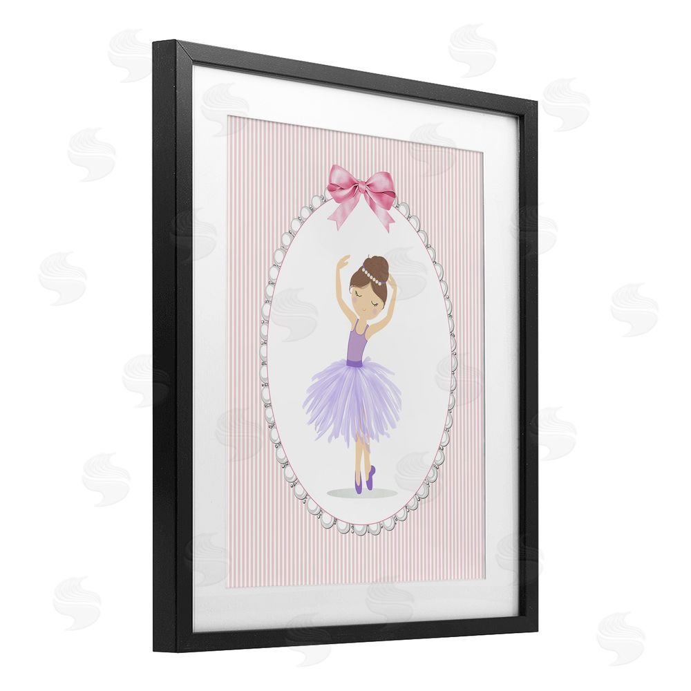 Christine Simpson Art Graceful Dance on Stripes Black Framed Print Under Glass Wall Art