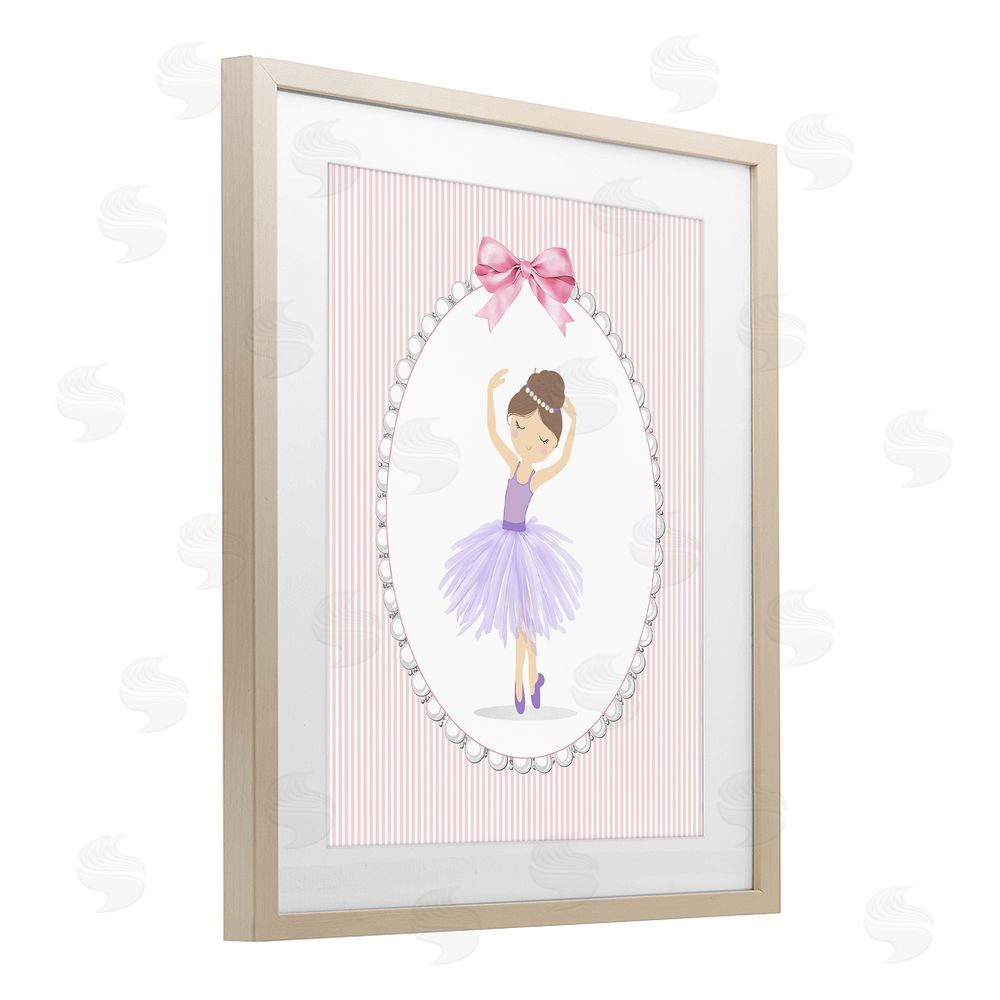 Christine Simpson Art Graceful Dance on Stripes Brown Framed Print Under Glass Wall Art