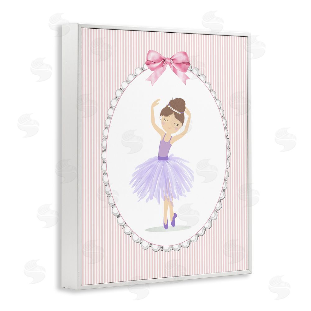 Christine Simpson Art Graceful Dance on Stripes White Framed Giclee Wall Art Print