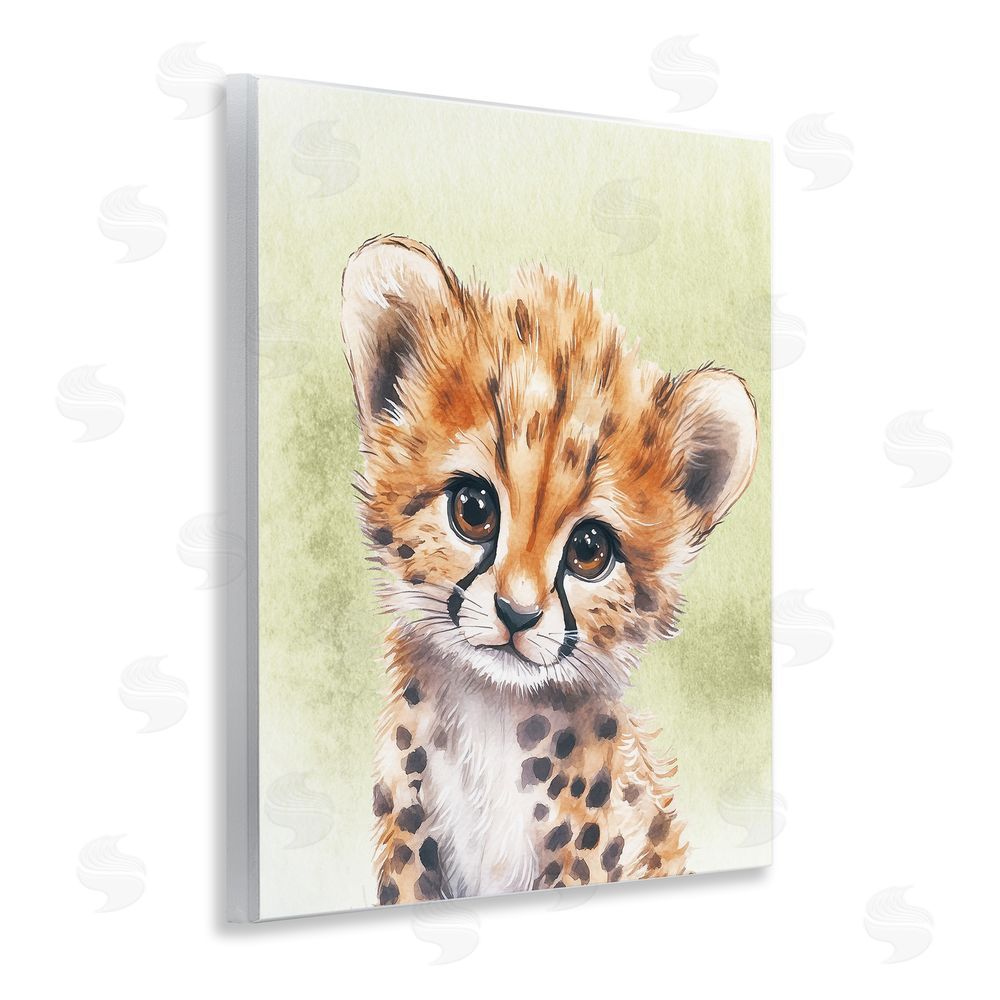 Christine Simpson Art Jungle Friends Baby Cheetah Wooden Wall Plaque Art Print