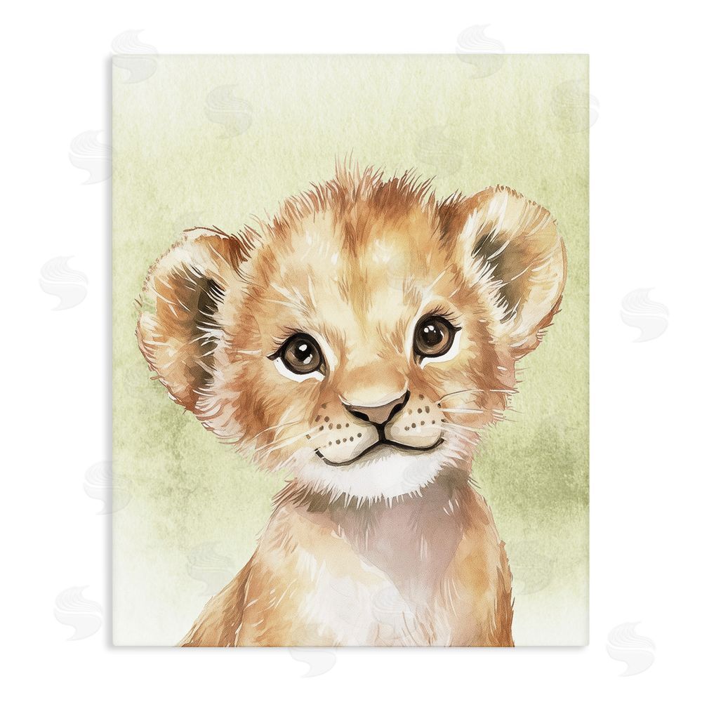 Christine Simpson Art Jungle Friends Baby Lion Stretched Canvas Wall Art Print