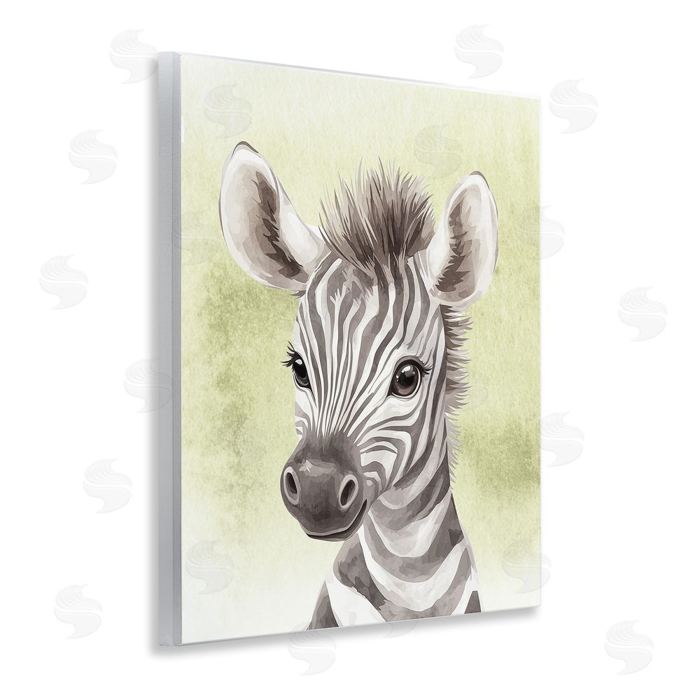 Christine Simpson Art Jungle Friends Baby Zebra Wooden Wall Plaque Art Print