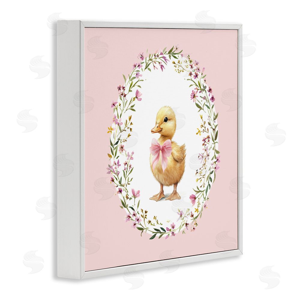 Christine Simpson Art Blush Pink Duckling White Framed Giclee Wall Art Print